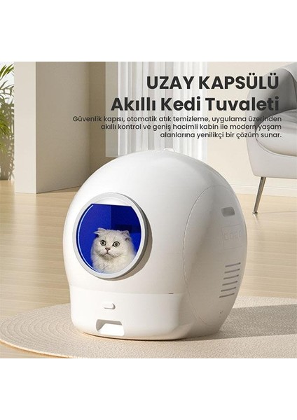 Els Pet Uzay Kasa Otomatik Kedi Tuvaleti 2. Nesil Smart Pro Akıllı Otomatik Kedi App Kontrol , Uv Temizleme fiyatları