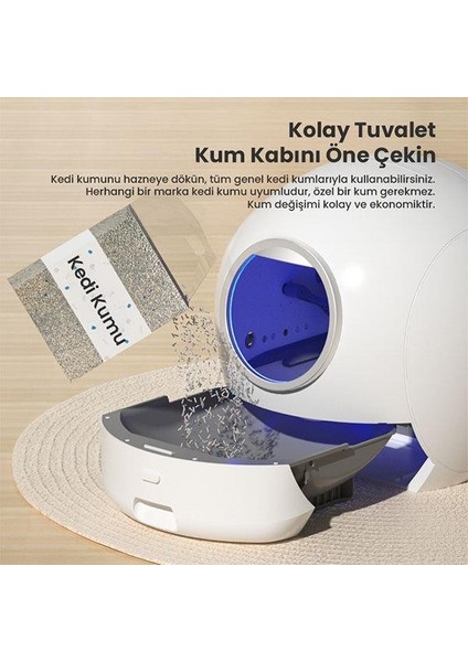 Els Pet Uzay Kasa Otomatik Kedi Tuvaleti 2. Nesil Smart Pro Akıllı Otomatik Kedi App Kontrol , Uv Temizleme modelleri