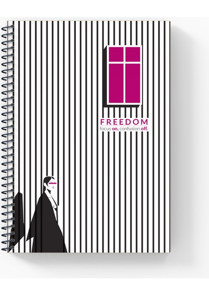 A5 Karton Kapak Spiralli Çizgisiz Defter/ 64 Sayfa/tematik Seri No: 2 “melankoli” Freedom modelleri