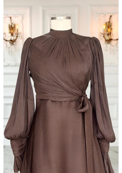 Efruz Abiye Elbise Koyu Kahve fiyatları
