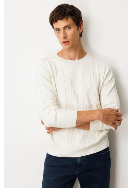 Erkek Sıfır Yaka Saç Örgülü Kazak Kemik fiyatları