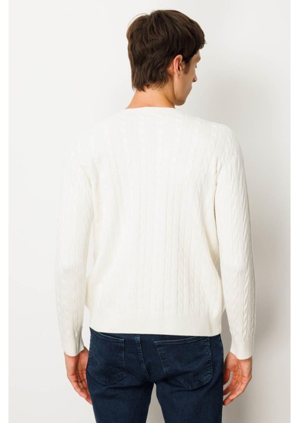 Erkek Sıfır Yaka Saç Örgülü Kazak Kemik modelleri