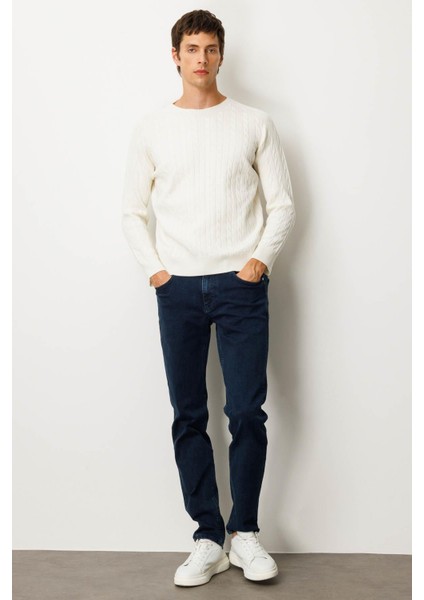 Erkek Sıfır Yaka Saç Örgülü Kazak Kemik indirimleri