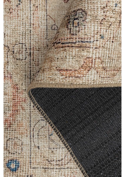 Relic Bej / Mavi Vintage Dokulu Klasik Desenli Dokuma Tabanlı Şönil Halı Al 476 indirimleri