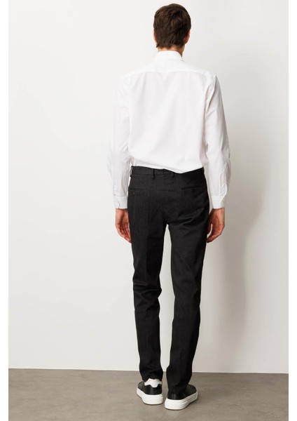 Erkek Beli Lastikli Yan Cepli Koton Pantolon Antra modelleri