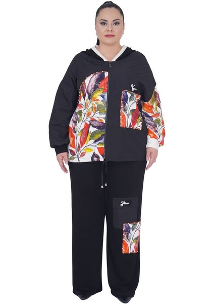 Kadın Büyük Beden Siyah Alt Üst İkili Ekstra Battal Takım
