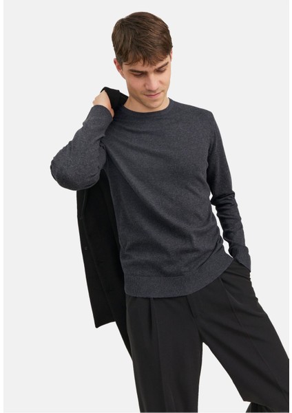 Erkek Bisiklet Yaka Gri Triko Kazak - 12208364 indirimleri