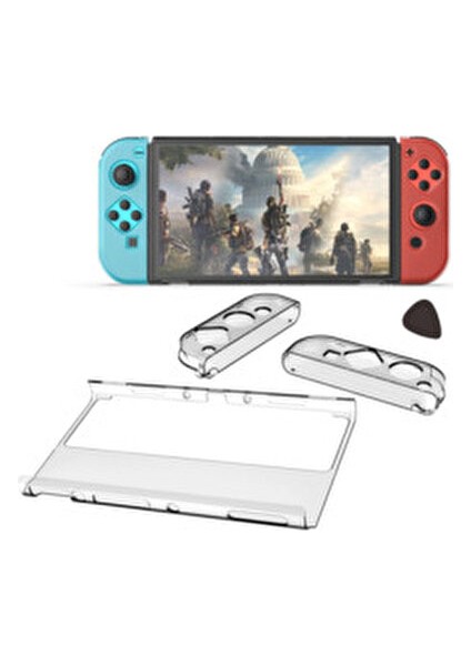 Nintendo Switch OLED Kristal Shell Pc Kılıf Tam UYUM-TNS-1133/B modelleri