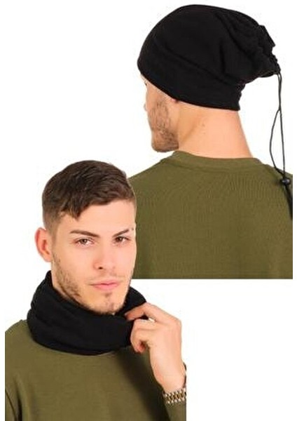 Unisex Polar Siyah Boyunluk 2'li Set