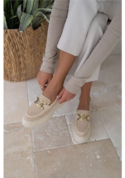 Dimata Kadin Bej Vegan Suet Ayakkabı indirimleri