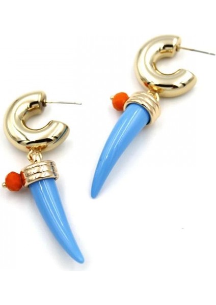 Fildişi Halka Küpe - Mavi fiyatları