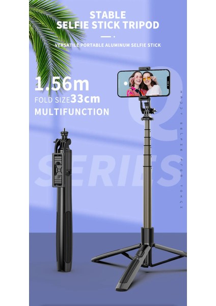 Magic Snapshot Selfie Stick Tripod – 156 cm Uzatılabilir, Bluetooth Kablosuz Kumandalı, Hafif Alüminyum Alaşımlı, Katlanabilir Taşınabilir Tripod ve Selfie Çubuğu 2'si 1 Arada | Q06 indirimleri