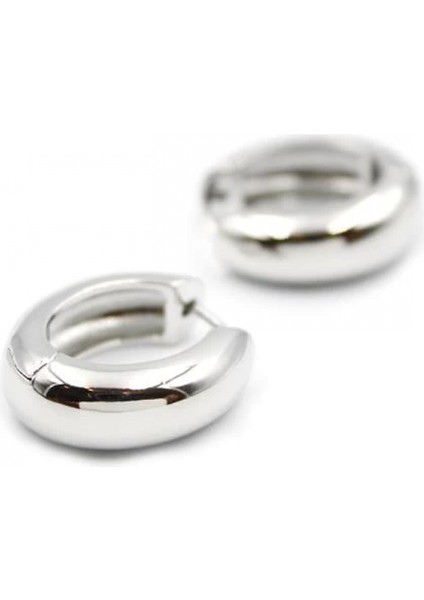 Oval Halka Küpe - Gümüş