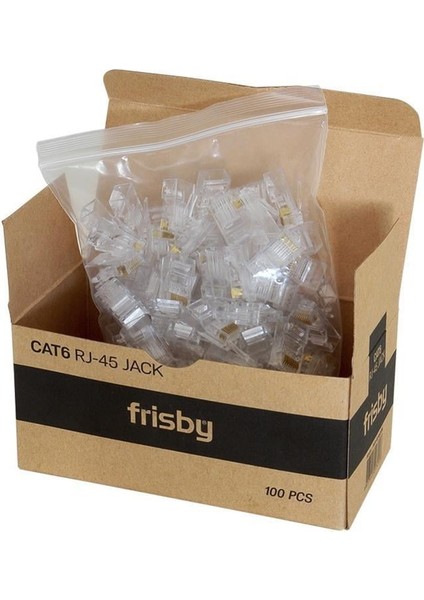 FNW-RJ4526N Cat5 100LÜ RJ45 Konnektör Yeni Nesil Delikli