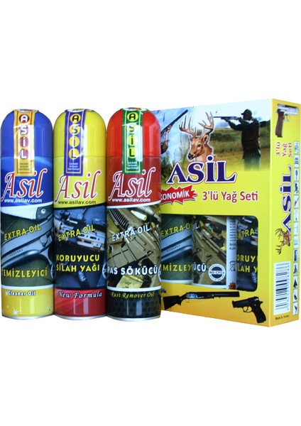 Asil 3'lü Sprey Yağ ve Bakım Seti