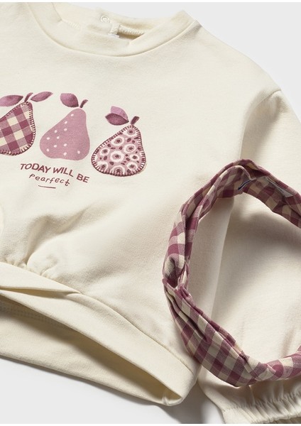 Kız Bebek 3’lü Takım (1-4 Yaş) – Meyve Baskılı Sweatshirt, Ekose Etek ve Bandana modelleri