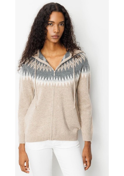 Kadın Kapüşonlu Robası Baklavalı Hırka K.bej fiyatları