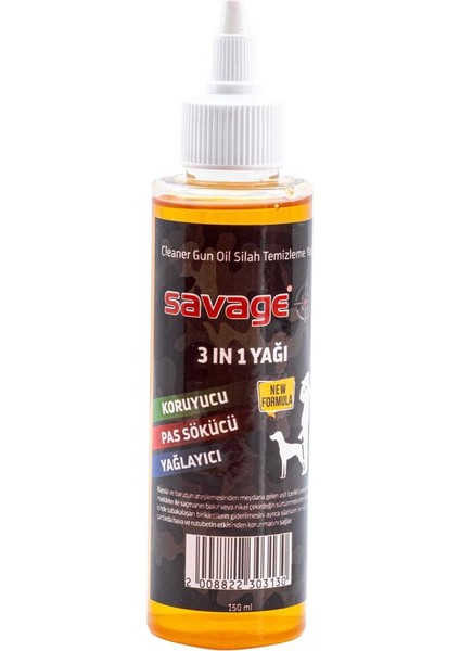 Üçü Bir Arada - Savage - Silah Temizleme Yağı - 150 ml