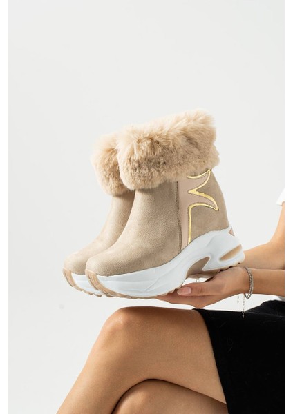 Kadın Gizli Dolgu Kürklü Kışlık Şık Bot