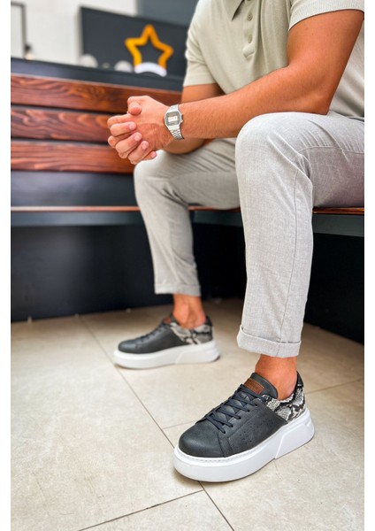 Sauerbergg Premium Bağcıklı Kalın Taban Erkek Ayakkabı Antrasit modelleri