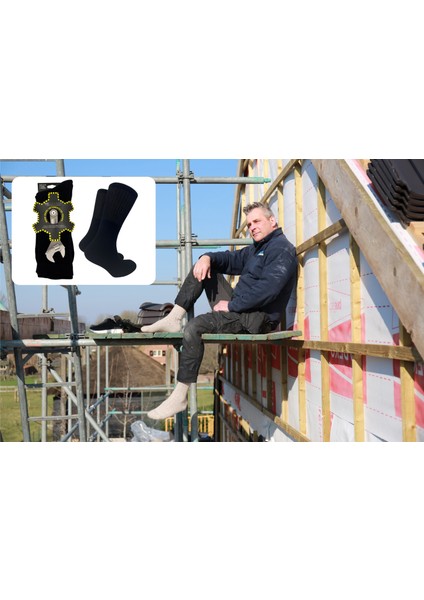 Havlu Taban Pamuklu İş Çorabı – Dayanıklı Outdoor Çorabı İngiliz Anahtarı Temalı Paket | 2 Çift | 41-46 Numara fiyatları