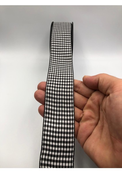 5 Metre Ekose Kurdele Dama Desen ( 4 cm Genişlik ) Yılbaşı Kurdele, Süsleme Dekoratif Hediye Paketi fiyatları