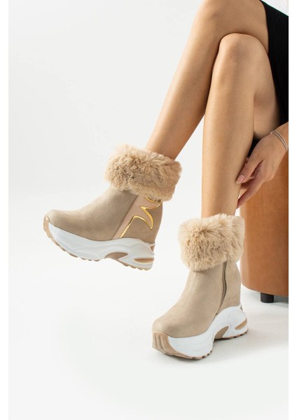 Kadın Gizli Dolgu Kürklü Kışlık Şık Bot modelleri