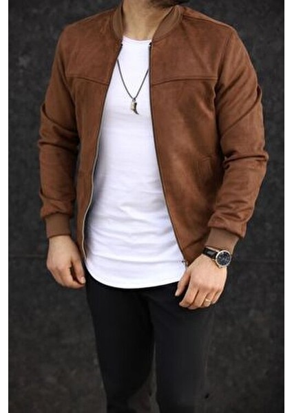 Erkek Taba Süet Kolej Ceket Slim Fit Uzun Kol Dokuma Kumaş ile Günlük Kullanım İçin fiyatları
