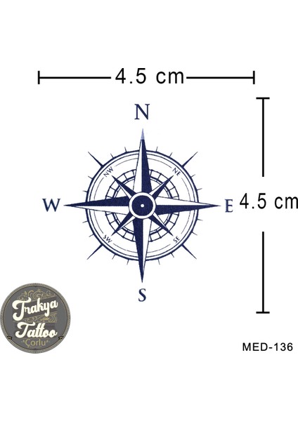 Yarı Kalıcı Dövme Geçici Pusula Dövmesi MED-136