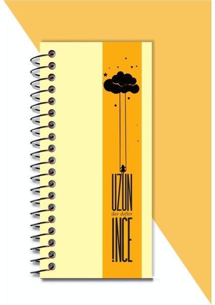 Uzun Ince Dar Çizgisiz Not Defteri No:2 Bulut Kız Koleksiyonu/kalın Karton Kapak Spiralli 21X10 Cm. fiyatları