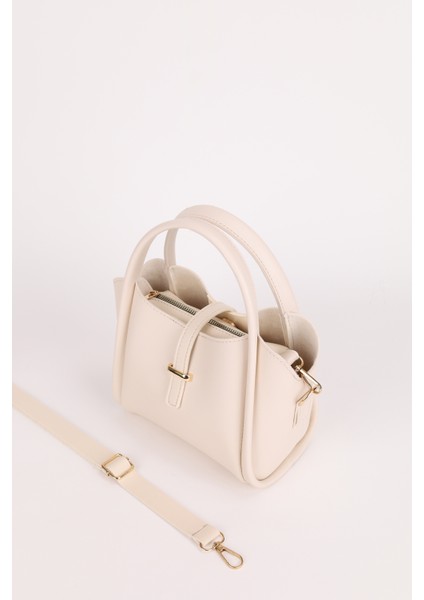 Kadın Gold Aksesuar Detaylı Üç Bölmeli Tasarım Çıkarılabilir Makyaj Çantalı El ve Omuz Çantası Roma fırsatları