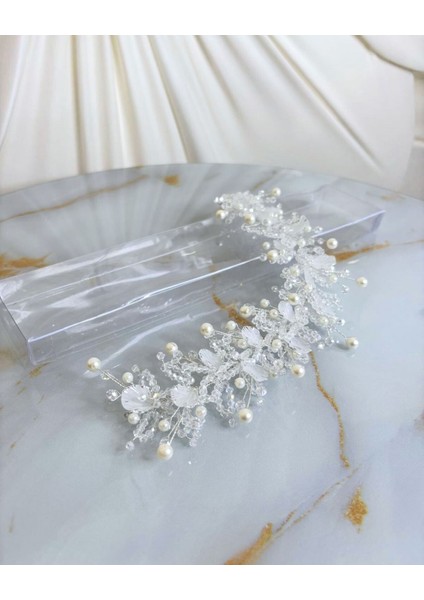 Gelin Tacı | Gelin Saç Aksesuarı | Simli Deniz Kabuğu Saç Aksesuarı