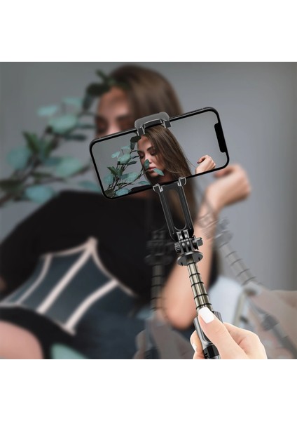 Gimbal Stabilizer Selfie Stick Tripod – Bluetooth Uzaktan Kumandalı, 360° Döner, Ios Uyumlu, Katlanabilir Telefon Tutucu, Video ve Fotoğraf Çekimi Için Titreşim Önleyici Tripod | L18 Mini modelleri
