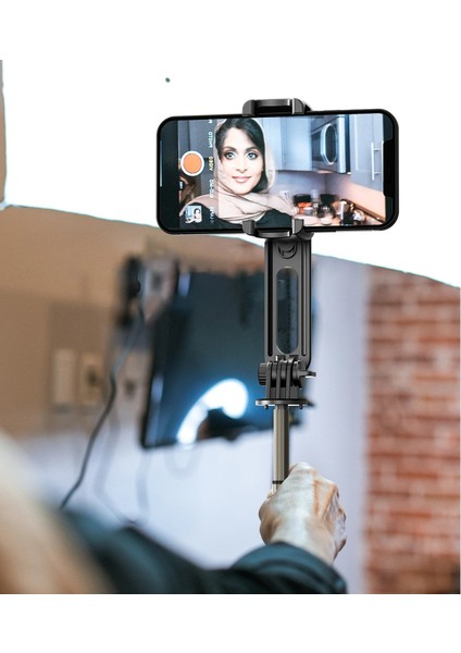 Gimbal Stabilizer Selfie Stick Tripod – Bluetooth Uzaktan Kumandalı, 360° Döner, Ios Uyumlu, Katlanabilir Telefon Tutucu, Video ve Fotoğraf Çekimi Için Titreşim Önleyici Tripod | L18 Mini indirimleri