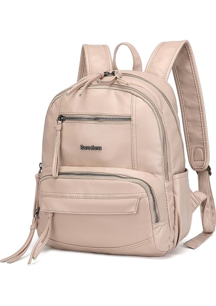 Barcelona Günlük Çok Cepli Orta Boy Kadın Sırt Çantası 1871 Pudra fiyatları