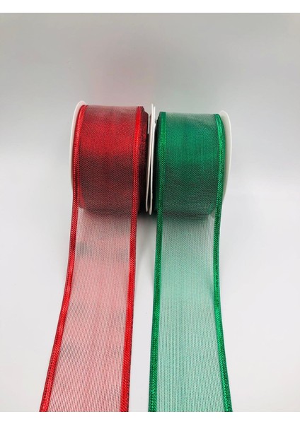 10 Metre Yılbaşı Sim Şifon Kurdele, 40 mm Kurdele Yılbaşı, Organze Yılbaşı Kurdele Süsleme Dekoratif modelleri