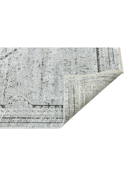 Queen 8104 Gri - Viskon Bambu Halı | Dokuma Salon Halısı