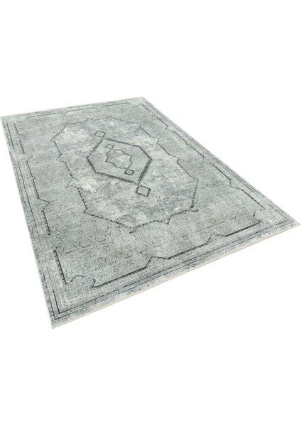 Queen 8104 Gri - Viskon Bambu Halı | Dokuma Salon Halısı