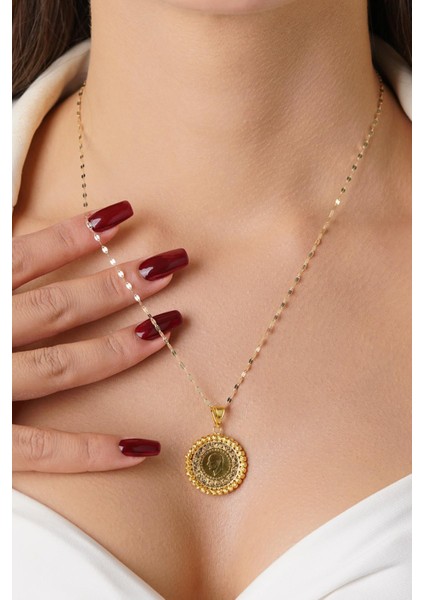 22 Ayar Çeyrek Altın Uç 14 Ayar Altın Aynalı Zincir Kolye fırsatları