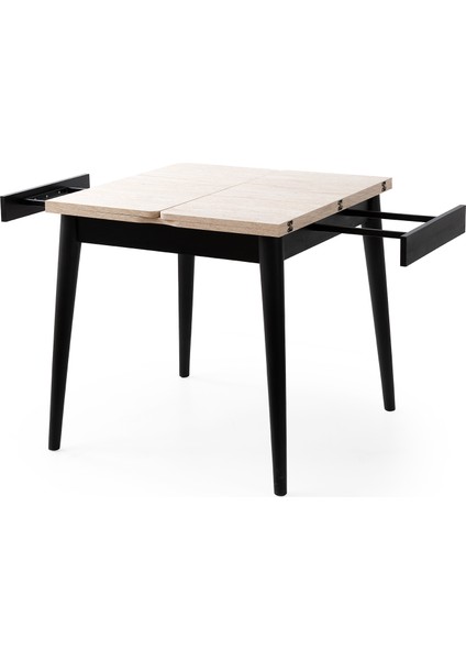 Totem Masa Traverten Siyah Ayak