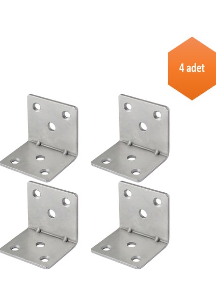 Mobilya Eşya Dolap Deprem Sabitleyici Köşebent Bağlantı Aparatı L Demiri Gönye 40X40X40 mm (4 Adet)