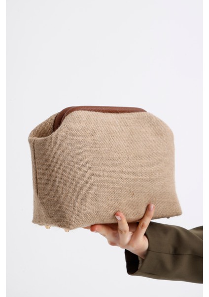 Kadın Jüt Hasır Clutch El Çantası