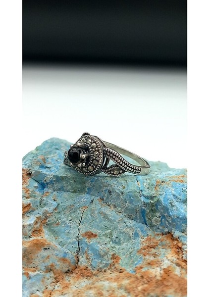 Gümüş Oltu Taşlı Yüzük SY0007 fiyatları