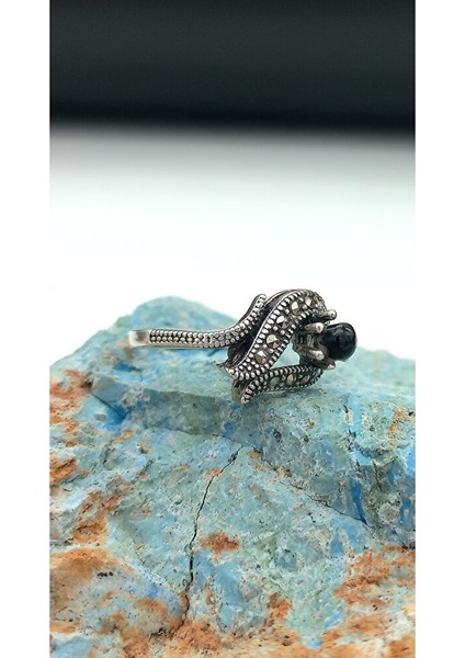 Gümüş Oltu Taşlı Yüzük SY0007 modelleri