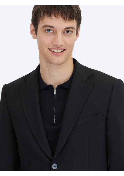 Siyah Çizgili Modern Fit Takım Elbise modelleri
