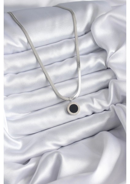 316L Çelik Gümüş Renk Italyan Zincir Model Işleme Detay Kadın Kolye fiyatları