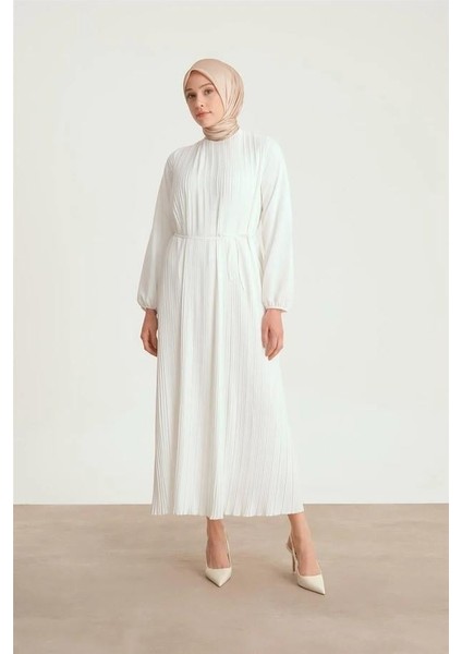 Elbise ORTD9435-1 Ekru