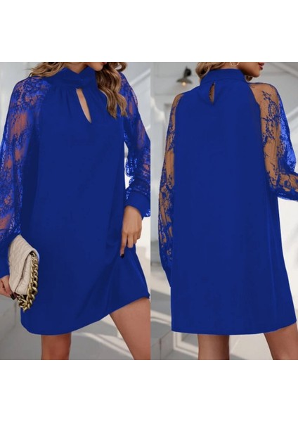 Kadın Uzun Kollu Damla Detaylı Sandy Mini Elbise modelleri