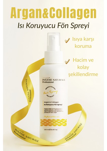 Argan ve Kolajenli Isı Koruyucu Saç Spreyi 250 ml