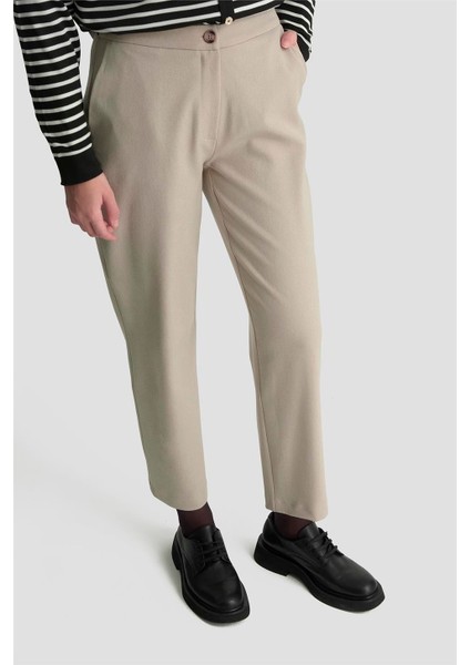 Beli Lastikli Klasik Pantolon 25KD1113 Bej modelleri